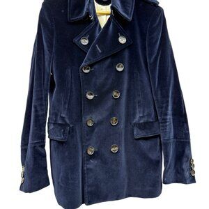 Interview By Sarar 40 R Velvet Double Breasted Pea Coat